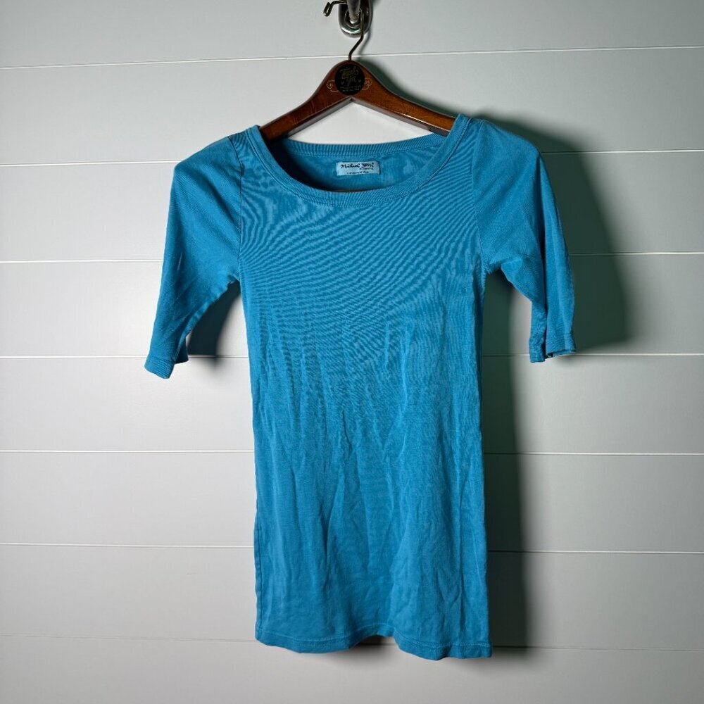 Michael Star's Supima Cotton Scoop Neck Classic Turquise Women's Top